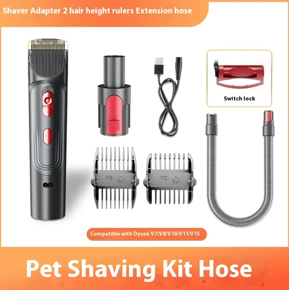 Full Series Pet Shaver Comb Suit with Hair Suction Head for Dogs and Cats