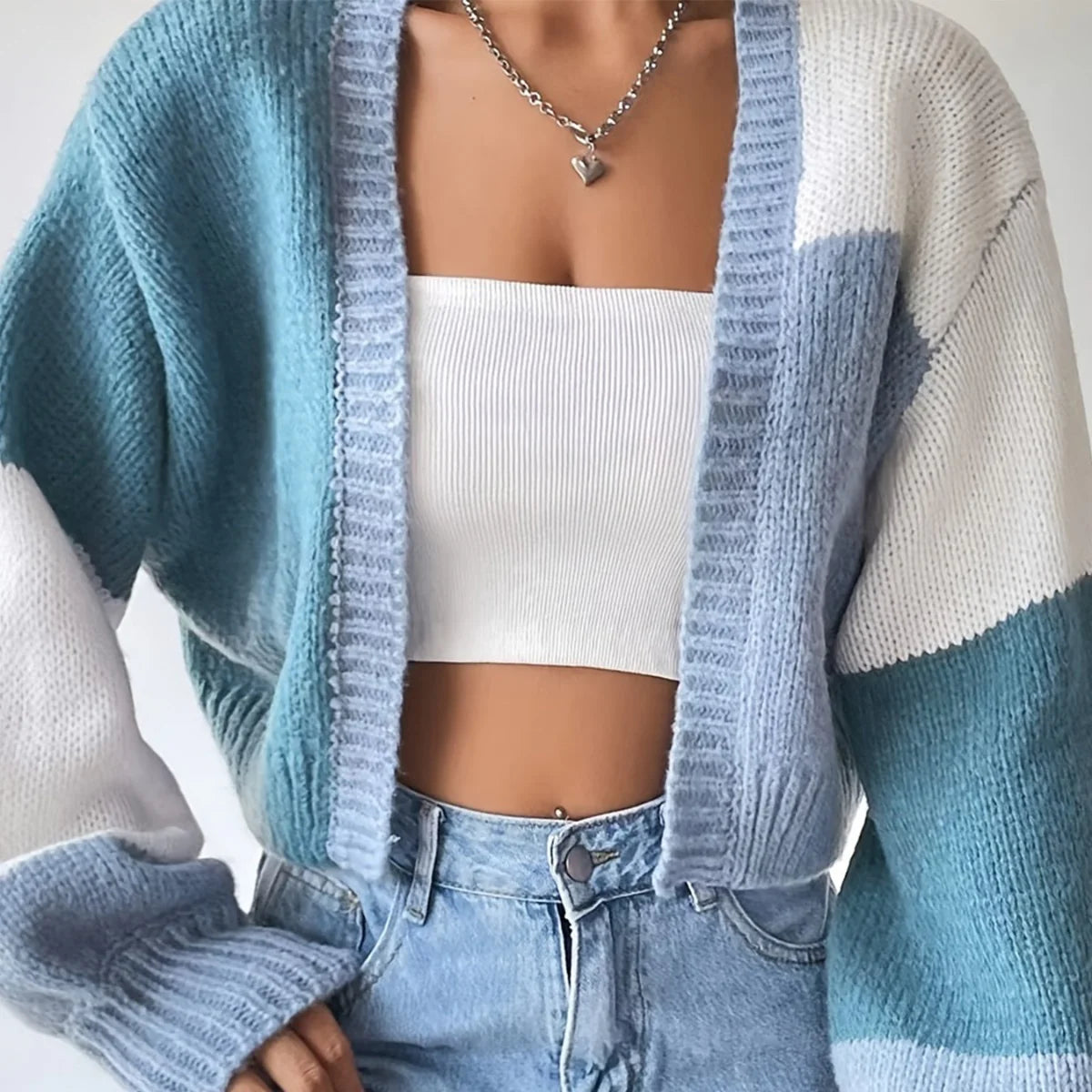 Striped Long Sleeve Cardigan Sweater